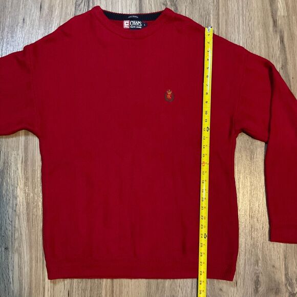 Vintage Chaps Ralph Lauren Sweater Mens Size Large Red Herringbone Hand‎ Framed - Picture 6 of 6